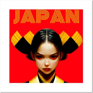 Japanese Geisha Kawaii Girl Posters and Art